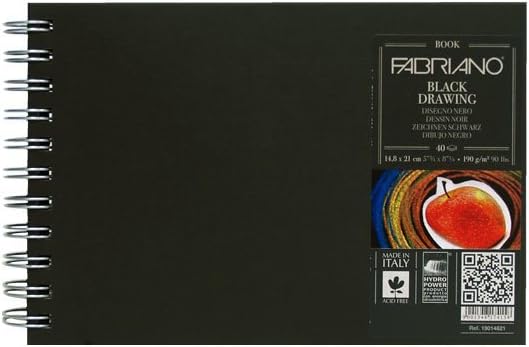 Fabriano Black Drawing Book, 8.25 x 5.8