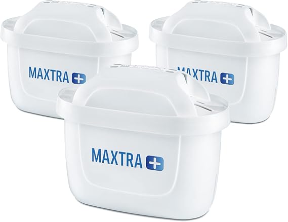 BRITA MAXTRA + Replacement Water Filter Cartridges, Compatible with all BRITA Jugs - Reduce Chlorine, Limescale and Impurities for Great Taste - Pack of 3