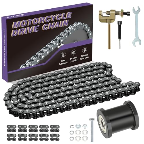 #35 Chain 140 Links Mini Bike Chain Tensioner Replacement for Coleman CT100U CC100X Baja Doodle Bug DB30 Predator 79cc 97cc 100cc Motovox MBX10 MBX11 Mega Moto MM-B80 Mini Bike Go Kart Parts