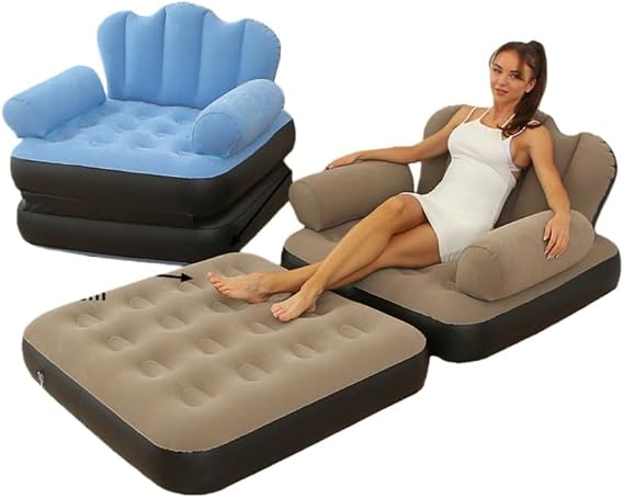 Inflatable Sofa, Foldable, Perfect for Lunch Breaks and Leisure, Load Capacity 440.5 lbs 200 kg, Storage Bag Included, For Indoor and Outdoor, Balcony Napping, Living Room Reclining