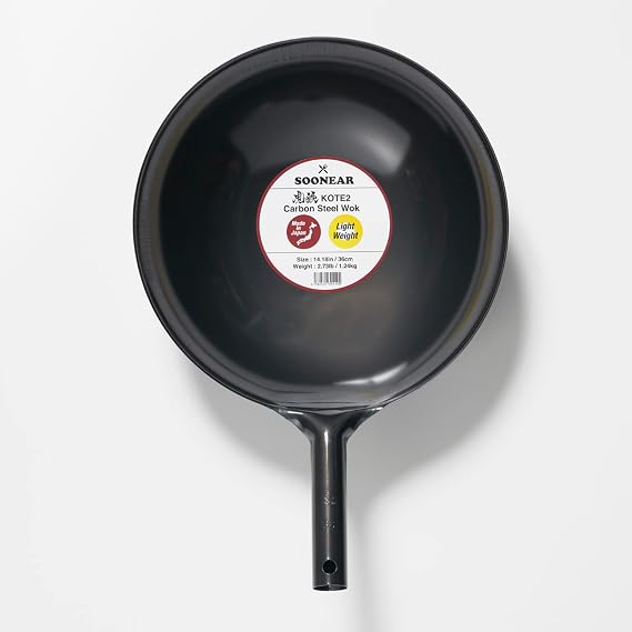 [Made in Japan] Light 30% less Carbon Steel Wok 14 1/4" Gas Round