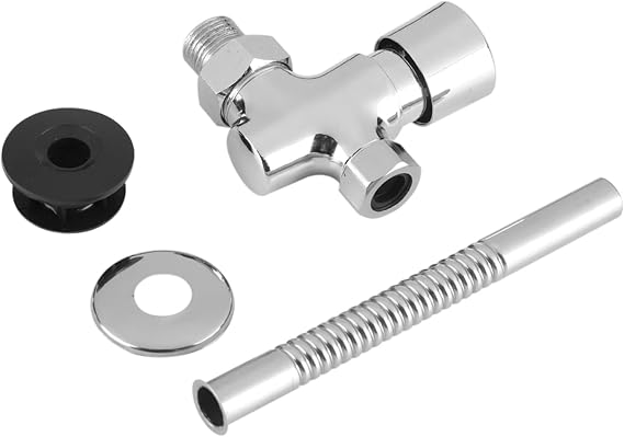 Urinal Flush Valve, Heavy Duty Polished Chrome Toilet Urinal Flush Valve Button Type Exposed Closet Manual Delay Automatic Shutoff for Bathroom WC