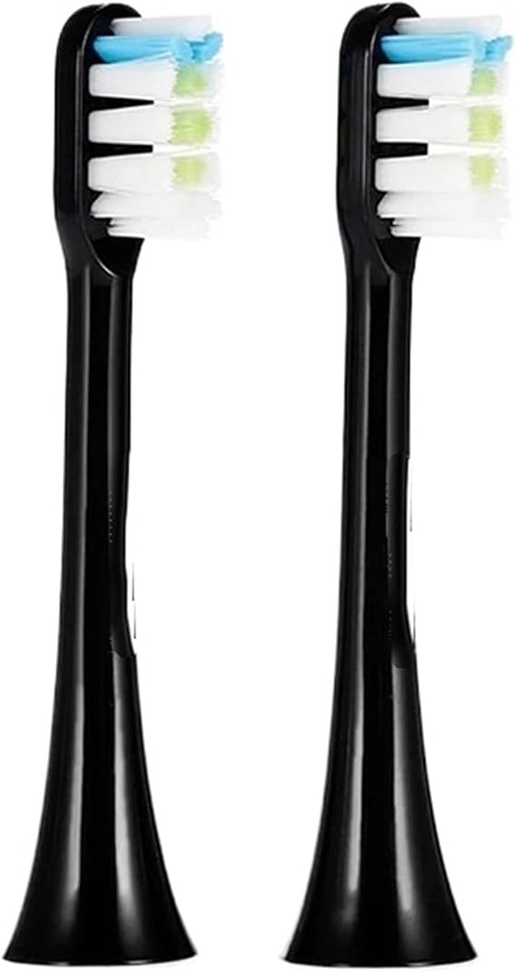 Compatible for SOOCAS Sonic Electric Toothbrush Heads Replacement X1 X3 X3U X5 Teeth Brush(Black 2 pcs)