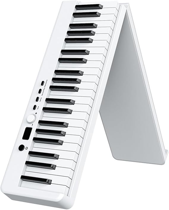 Foldable Keyboard Piano 88 Key Full Size Semi-weighted Electronic Piano Bluetooth MIDI Digital Piano With Music Stand, Sustain Pedal And Bag For Beginners(White)
