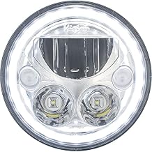 Vision X Lighting (XMC-7RD) 7" Round VX Motorcycle LED Headlight w/Low-High-Halo, Single Light, Polished Chrome Face