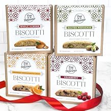 Elegant Biscotti Gift Box - 4 pack assorted flavors - Authentic Italian Individually wrapped biscotti.