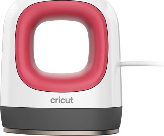 Cricut EasyPress Mini Heat Press for Pressing Small Objects Like Shoes, Stuffed Animals, Hats & More, 3 Heat Settings & Precision Tip, Ceramic-Coated Heat Plate, Compact & Lightweight, Raspberry
