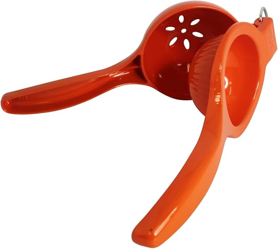 IMUSA Orange and Citrus Squeezer, Orange | Bare Metal Finish, Built-In Hanging Ring, Ideal for Juicing Lemons and Limes, Everyday Kitchen Tool