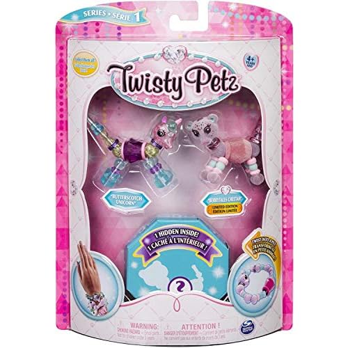 Twisty Petz 3-Pack - Butterscotch Unicorn, Berry Tales Cheetah and Surprise Collectible Bracelet Set for Kids