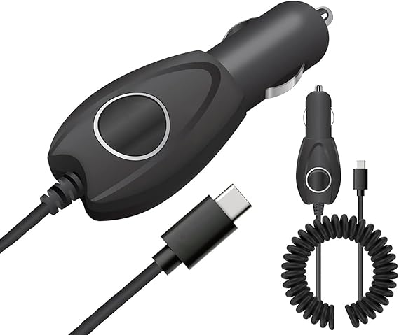 Hi-Power 15W Coiled Charger (2Pack) Compatible with Honor Magic5 Ultimate Featuring Long Extending Coiling Cable Plus 3.2Amp Turbo Quick USB-C/PD Power for Vehicle/Car/Truck