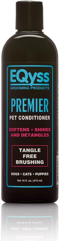 EQyss Premier Pet Conditioner - Moisturizes, Softens, Conditions Dry Coat & Hair, Detangles & Adds Shine - for all Dogs, Cats, Puppies (16 oz)
