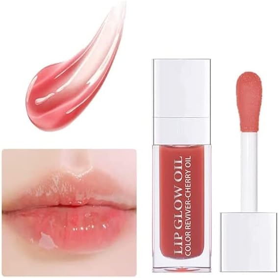 Plumping Lip Oil, Tinted Lip Balm Hydrating Lip Gloss, Long Lasting Nourishing Lip Glow Oil Shine Lip Tint #Rosewood