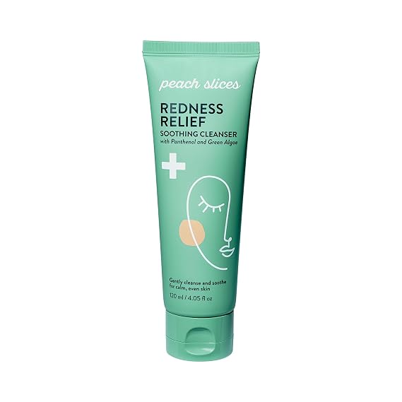 Peach Slices - Redness Relief Soothing Cleanser (4.05 oz) - Gently Cleanse and Soothe - Calm, Even Skin - Panthenol, Green Algae, Rhodomyrtus - Vegan, Cruelty Free, Korean Skin Care & Beauty