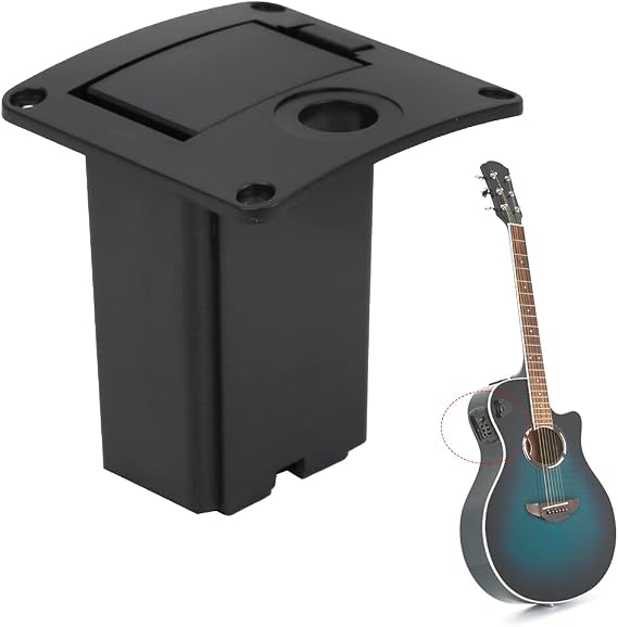 9V Battery Cover Battery Box Case Compartment Holder Guitar Battery Box Guitar Pickup Battery Box Case Cover Holder Case Holder Replacement for Active Guitar Bass(Black)