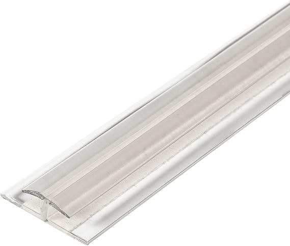 Outwater Plastic H Channel Fits Material 1/8 Inch Thick Clear Butyrate Divider Moulding with Adhesive 36 Inch Length (Pack of 4)