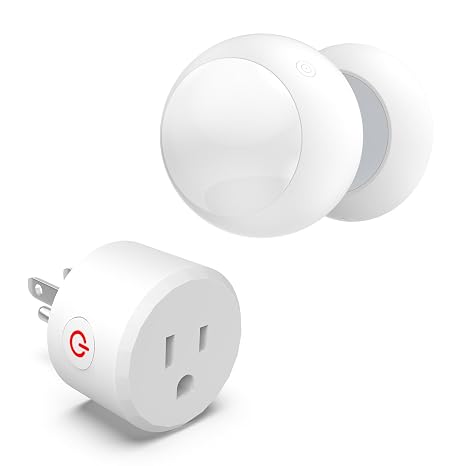 Wireless Motion Sensor Light Switch with Built-in Timer Settings, PIR Motion Sensor Plug Outlet with 3 Adjustable Ranges, Auto On/Off, Ideal for Garage & Storage Room, Compatible with All Light Bulbs