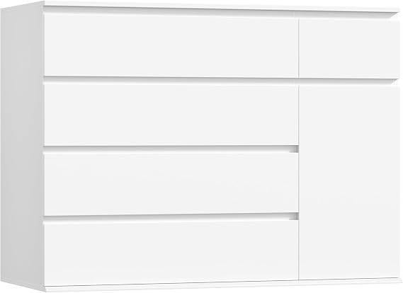 FOTOSOK White Dresser, Dresser for Bedroom, Wide Chest of Drawers