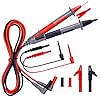 KAIWEETS Soft Silicone Electrician Test Leads Kit CAT III 1000V &amp; CAT IV 600V with Alligator Clips and Needle Probe for FlukeAstroAIINNOVA Multimeter Electronic Clamp Meter 9PCS
