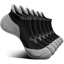 BULLIANT Mens Socks 6 Pairs-Athletic Ankle Socks Cushioned No Show For Men Running-Arch Compression Support