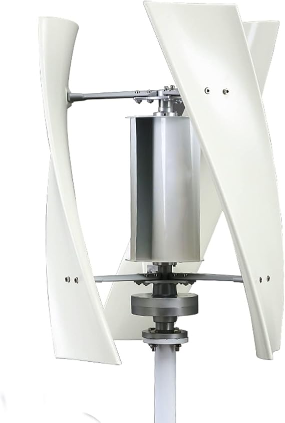 White Vertical Wind Turbine, 3 Blades 12V/24V 6000W Vertical Wind Turbines Generator for Garden and Home,24V