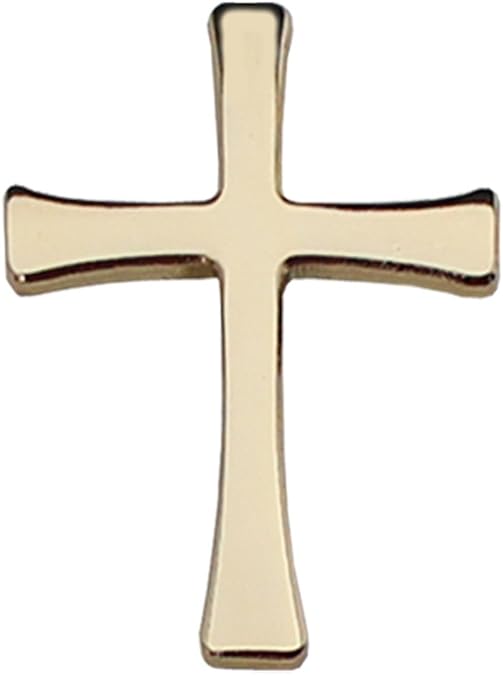 Christian Cross Die-struck Gold Metal Lapel Pin | Butterfly Clasp Closure