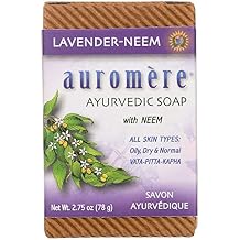 Auromere Ayurvedic Bar Soap, Lavender Neem - Eco Friendly, Handmade, Vegan, Cruelty Free, Natural, Non GMO (2.75 oz), 3 pack