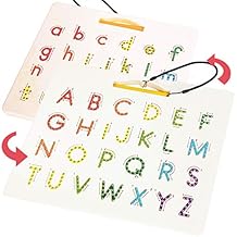 CozyBomBTM Double Sided Magnetic Letter Board - 2 in 1 Alphabet Magnets Tracing Board for Toddlers ABC Letters Uppercase & Lowercase Practicing Gifts for Boys Girls Birthdays Christmas Holidays