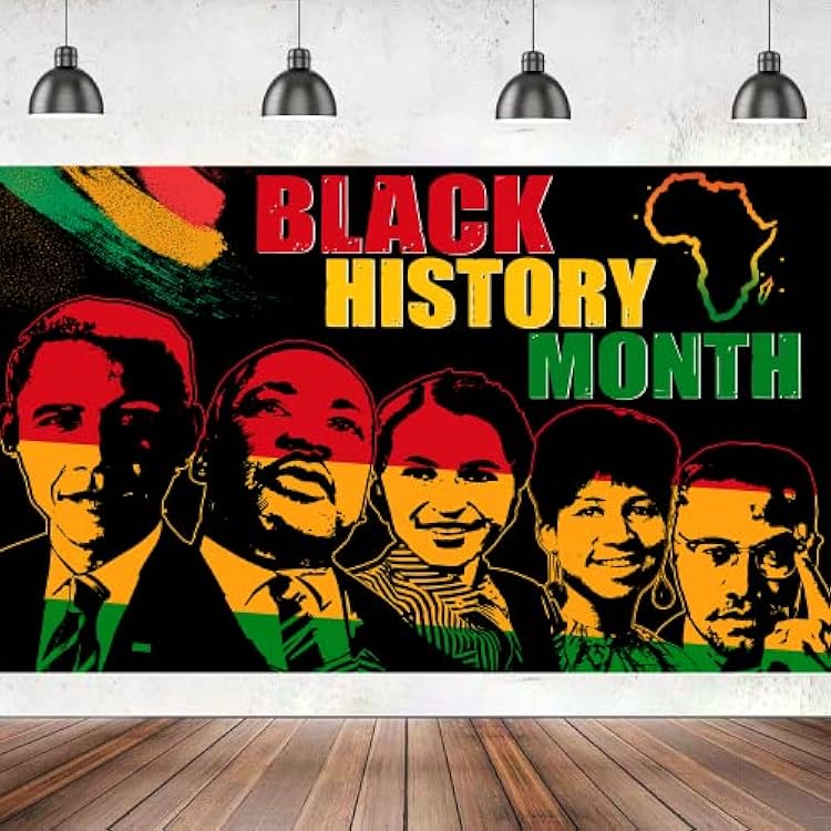 Large 71 X 43 Black History Month Banner, Black History Month Decorations Black History Banner, Black History Banner for Pan African American Decoration Supplies tineit