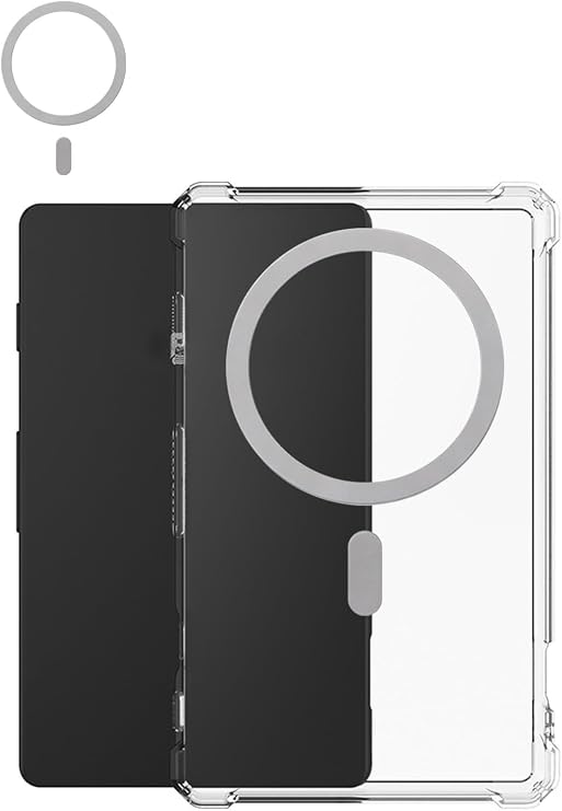 Xteink X4 eReader 4.3インチ用クリアケース、FJIASTB 柔軟なTPU耐衝撃保護カバー 磁気取り外し可能な交換用リング付き 超薄型 耐衝撃 軽量 透明