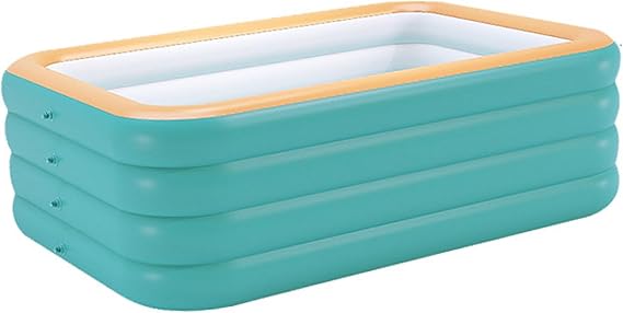 Inflatable Family Pool for Kids and Adults, Family Garden Pool, Rectangular Inflatable Pool, 4 Tier Foldable Inflatable Pool, Summer Party in Outdoor Indoor Pool