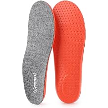 riemot Merino Wool Insoles for Men Comfortable Arch Support Insert Cushioning Plantar Fasciitis Relief Work Shoes Inserts Warm Sheepskin Insole for Winter Snow Boots Slippers Gray US11/ EU44