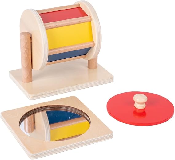 Adena Montessori Play Kit: Knob Puzzle & Spinning Drum, 6-12m