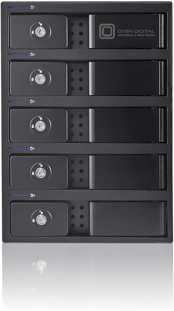 Oyen Digital Mobius 5-Bay FireWire 800, eSATA, USB 3.0 RAID Hard Drive Enclosure, Black