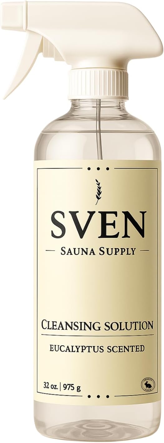 Plant Based Sauna Cleaner Spray for Wood Natural Eucalyptus Sauna Cleaner, Non Toxic Infrared Sauna Cleaner & Deodorizer, Sauna Wood Cleaner for Benches, Walls & Accessories