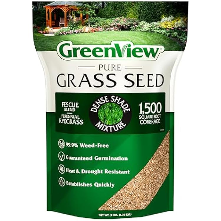 GreenView Pure Grass Seed Dense Shade Mixture, 3 lb. Bag Covers up to 1,500 sq. ft.