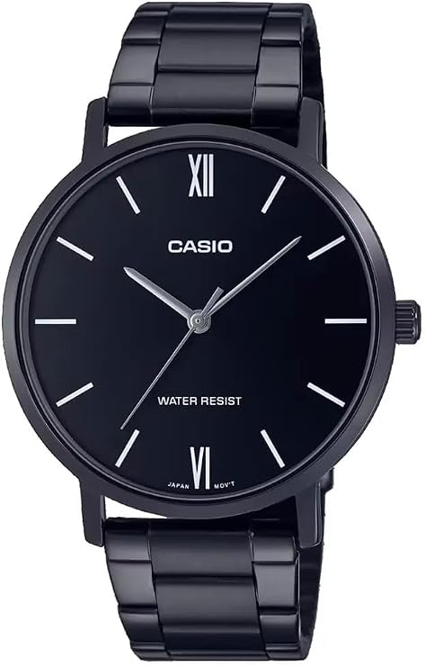 Casio Analog Black dial Men's watch-mtp-vt01b-1budf, Black, Bracelet