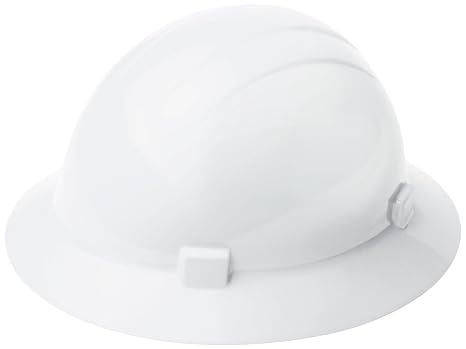 ERB Safety Products 19431 Americana Full Brim Vent Mega Ratchet, Size: 6 1/2 - 8, White, Medium