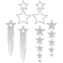 NICEIGHT 3 Pairs Star Earrings for Women Rhinestone Big Star Dangle Earrings Tassel Star Drop Earrings Crystal Earrings Jewelry
