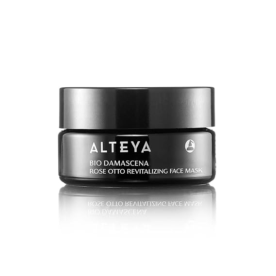 Alteya Organics Bio Damascena Revitalizing Face Mask with Bulgarian Rose Essential Oil (Rose Otto), Ectoin and Bisabolol - Certified Organic - 1.7 Fl Oz/50mL