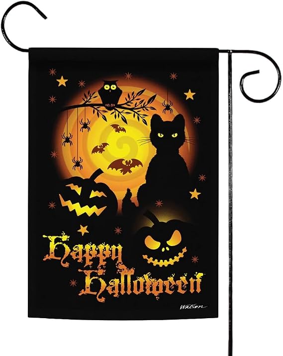 Toland Home Garden 1110561 Scary Halloween Halloween Flag 12x18 Inch Double Sided for Outdoor Fall House Yard Decoration