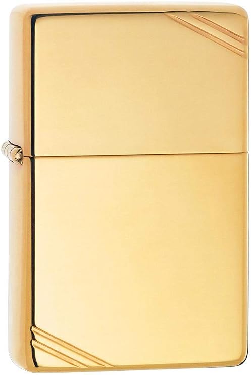 Zippo Vintage High Polish Brass Pocket Lighter with Slashes Pocket Lighter