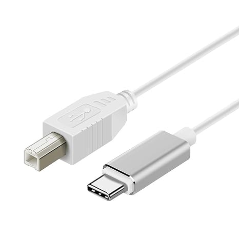 1M USB C to USB B Midi Cable,Type C to USB B Interface Lead for Midi Controller Keyboard Audio Interface Printer Piano Keyboard White