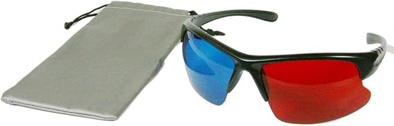 3D Glasses Red and Cyan Anaglyph - Classic Plastic Style - YOUTUBE - 1 Pair