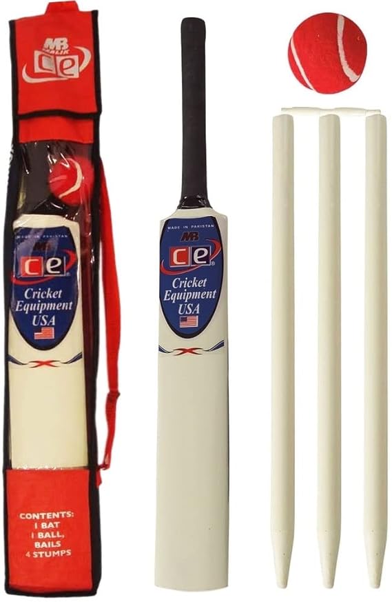 Junior Wooden Cricket Bat Gift Set Young American Size 4 & 6 (Size 6)