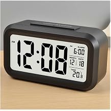 Smart LCD Digital Desk Clock with Light Sensor, Thermometer and Alarm