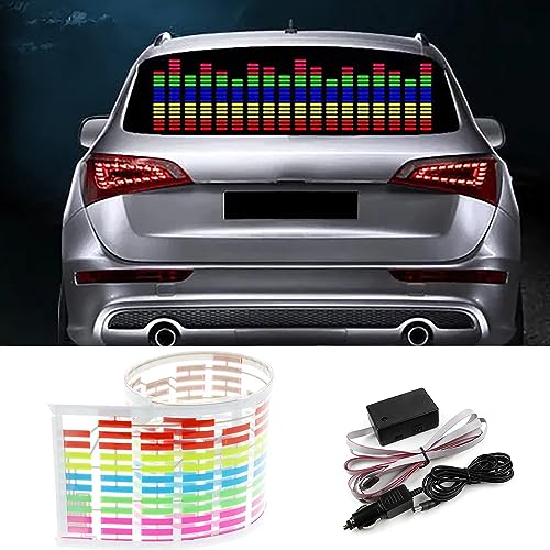 keeda Sound Music Activate Sensor Car Auto Sticker LED Light Equalizer Glow LED Light Audio Voice Rhythm Lamp Multicolor, 90x25 cm