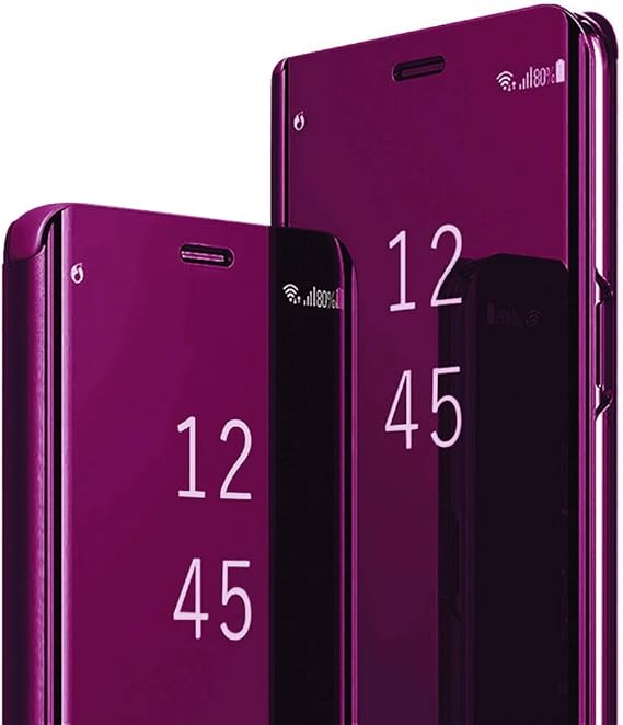 Galaxy S26 Ultra Cover Cases Compatible with Samsung S26 Ultra Flip Cell Phone Case Clear View Mirror Flip Cover PU Leather with Kickstand Protective Cover for Samsung Galaxy S26 Ultra (Purple)
