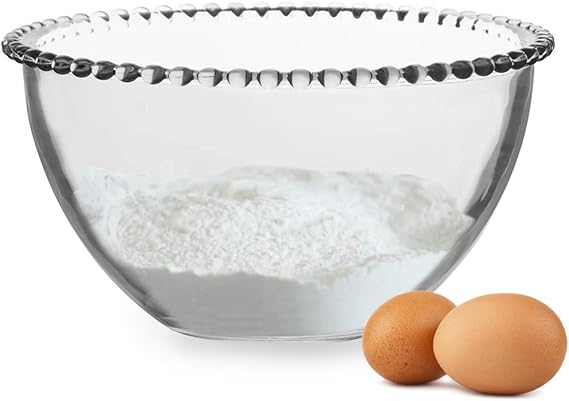 Dibor Glass Mixing Bowl Baking 2L Glass Cooking & Baking Bowl Bakers Gift | Baking Bowl, Mixing Bowl, Glass Bowl, 2L, Beaded Edge, Bella Perle