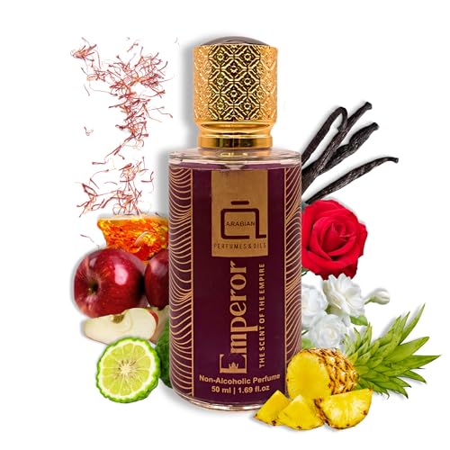 ARABIAN PERFUMES & OILS Emperor Non-Alcoholic Perfumes for Men 1.69 Fl Oz. | Sophisticated Luxury Fragrance | Long Lasting Travel Size Perfumes