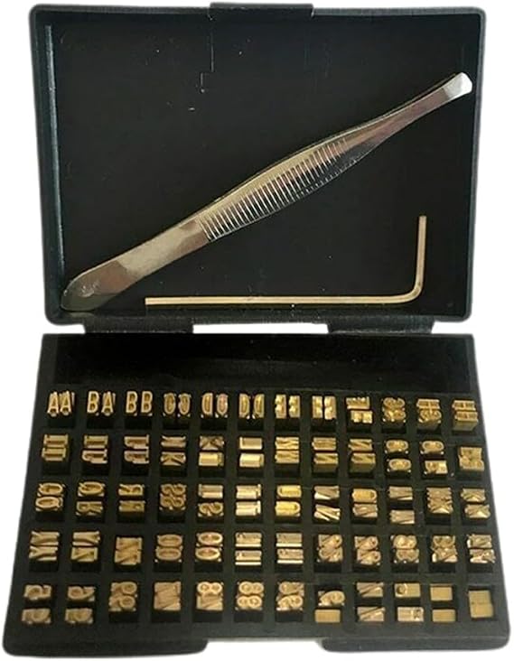 120 Pcs Hot Press Copper Letters, Copper Brass Stamping Letters Numbers, For Manual Automatic Ding Machine